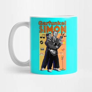 Simon & Garfunkel  folk rock duo art 90s style retro vintage 80s Mug